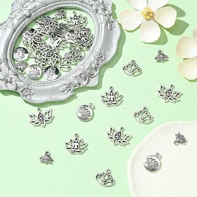 35Pcs 5 Styles Tibetan Style Alloy Pendants FIND-YW0005-32-1