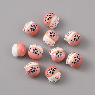 Handmade Porcelain Beads LS-PORC-WH0016-02B-1