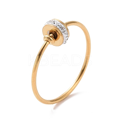 Crystal Rhinestone Flat Round Finger Ring RJEW-D120-22B-G-1