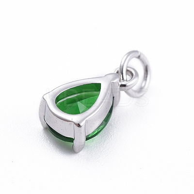Brass Micro Pave Cubic Zirconia Pendants ZIRC-E164-64P-C-1