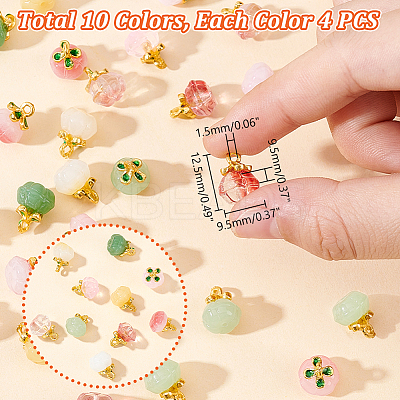 40Pcs 10 Colors Glass Pendants GLAA-GA0001-96-1