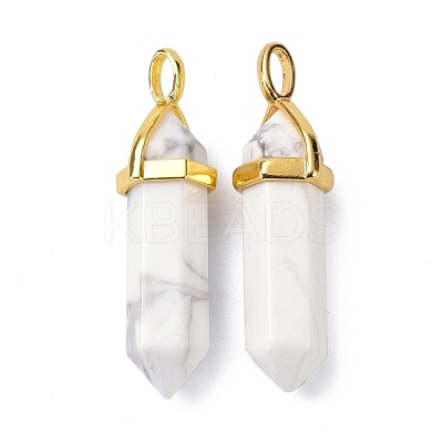 Natural Howlite Pointed Pendants G-G025-01G-43-1