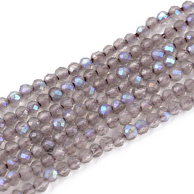 AB Color Plated Natural Ice Obsidian Beads Strands G-T144-A07-06-1