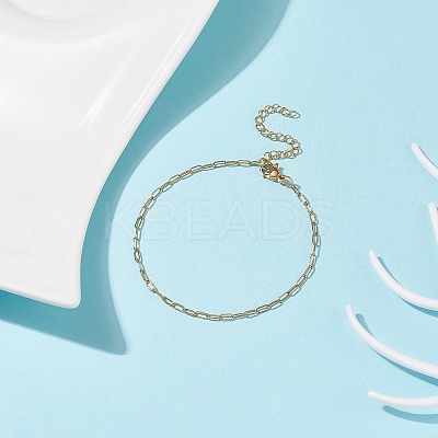 304 Stainless Steel Paperclip Chains Bracelet for Women X-BJEW-JB08325-1