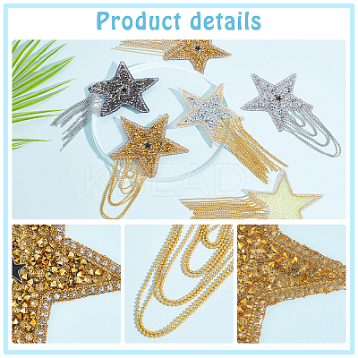 6Pcs 6 Style Star Hotfix Resin Rhinestone(Hot Melt Adhesive On the Back) DIY-PH0006-99-1