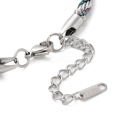 304 Stainless Steel Rope Chain Bracelets for Women BJEW-G712-14A-PRC-1