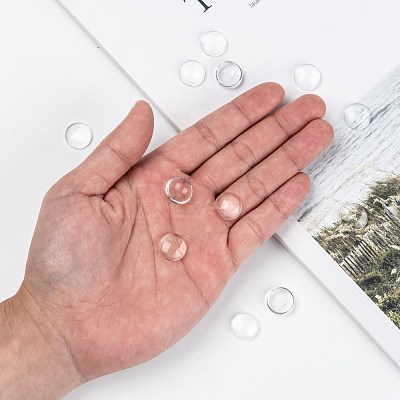 Transparent Glass Cabochons GGLA-R026-14mm-1