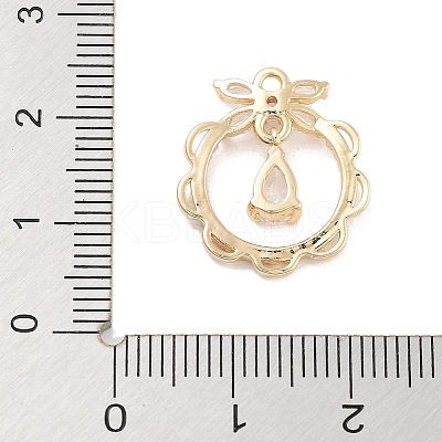 Brass Pave Clear Cubic Zirconia Pendants KK-Z061-10G-1