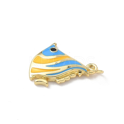 Sea Animals Brass Enamel Pendants KK-B155-02A-03G-1