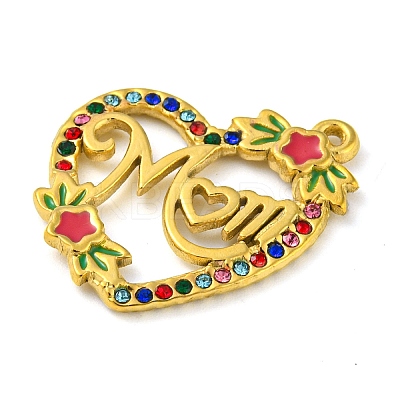 Ion Plating(IP) Real 18K Gold Plated 304 Stainless Steel Rhinestone Pendants STAS-P341-13G-02-1