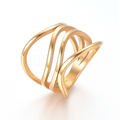 Unisex 304 Stainless Steel Finger Rings X-RJEW-L091-09-G-17mm-1