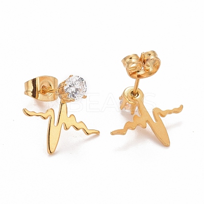 304 Stainless SteelStud Earrings EJEW-C019-09G-1