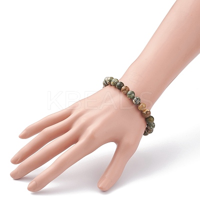 Natural Rhyolite Jasper Beaded Bracelets BJEW-JB06471-1