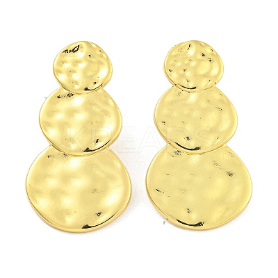 Rack Plating Flat Round Brass Stud Earrings for Women EJEW-G410-64G-1