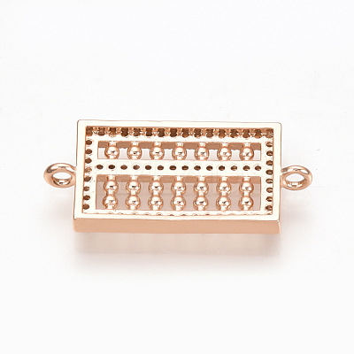 Brass Micro Pave Cubic Zirconia Links ZIRC-T004-31RG-1