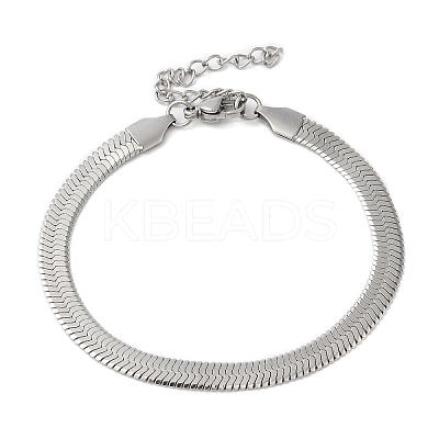 Non-Tarnish 304 Stainless Steel Herringbone Chain Bracelet for Men Women LS-BJEW-Q998-01P-1