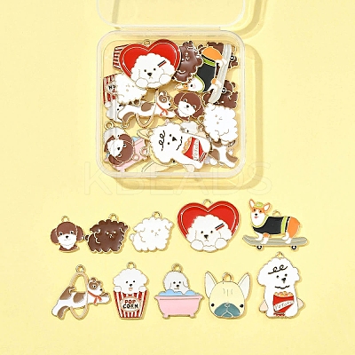 28Pcs 10 Styles Alloy Enamel Pendants ENAM-FS0003-09-1
