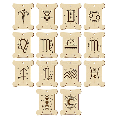 14Pcs 14 Style Plywood Thread Winding Boards WOOD-WH0060-07-1