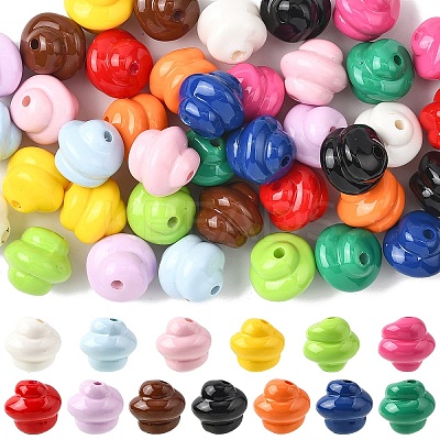 30Pcs Opaque Acrylic Beads OACR-YW0003-87A-1