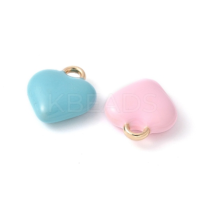 Alloy Enamel Heart Charms PALLOY-E775-09G-1