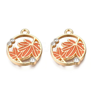 Autumn Theme Alloy Enamel Pendants ENAM-N048-010A-1