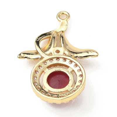 Brass with K9 Glass & Rhinestone Pendants KK-C024-09KCG-02-1