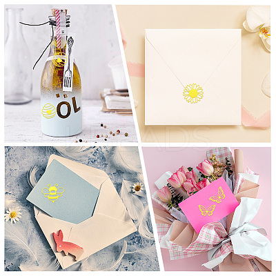 20 Sheets 5 Styles Gold Foil Self-adhesive Stickers DIY-CP0010-86-1