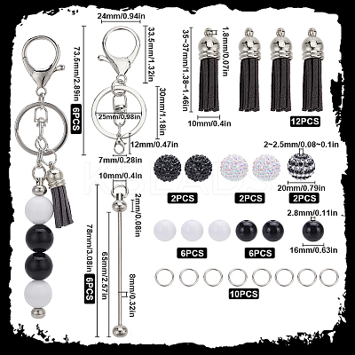 Halloween DIY Iron Bar Beadable Keychain Making Kit DIY-SC0025-93-1