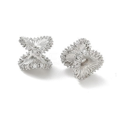 Brass Micro Pave Clear Cubic Zirconia Beads CU-CBA9FFD-09P-1