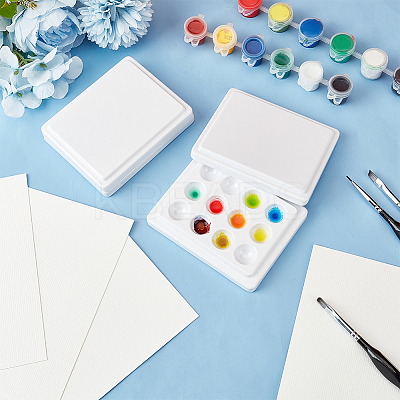 Plastic Imitation Porcelain Watercolor Oil Palette TOOL-WH0053-37-1