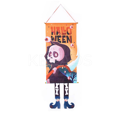 Halloween Theme Felt Cloth Hanging Door Signs HJEW-L027-A02-1