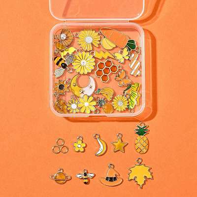 30Pcs Alloy Enamel Pendants FIND-FS0004-48-1