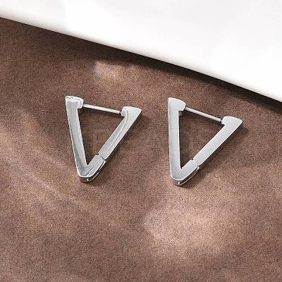 304 Stainless Steel Triangle Hoop Earrings EJEW-P324-01P-1