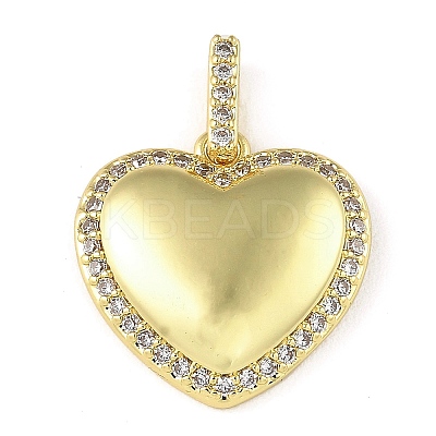 Rack Plating Brass Micro Pave Cubic Zirconia Pendant X-KK-H456-03G-1