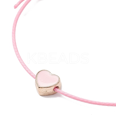 8Pcs 8 Style Heart & Skeleton Key Alloy Enamel Braided Bead Bracelets Set BJEW-JB09771-S-1
