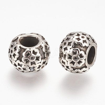 304 Stainless Steel European Beads STAS-E432-01AS-1