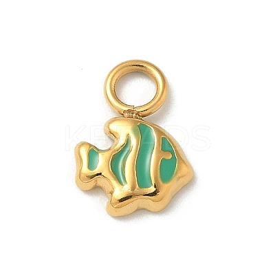 Ion Plating(IP) 304 Stainless Steel Enamel Charms STAS-G351-05G-1