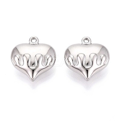 304 Stainless Steel Heart Pendants STAS-T067-43P-1