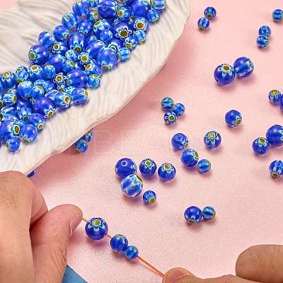 Handmade Millefiori Lampwork Beads LAMP-SZ0001-71E-02-1