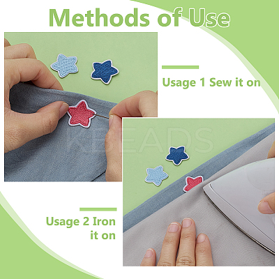 98Pcs Star Computerized Embroidery Cloth Iron On/Sew On Patches PATC-FG0003-21-1