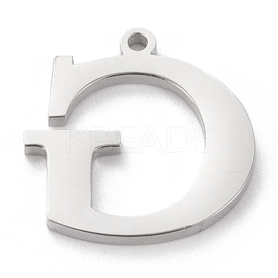 Tarnish Resistant 304 Stainless Steel Letter Pendant Rhinestone Settings STAS-J028-01G-1