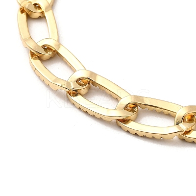 Brass Micro Pave Clear Cubic Zirconia Curb Chains KK-A266-26G-1