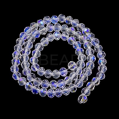 Electroplate Transparent Glass Beads Strands EGLA-YW0001-65A-1