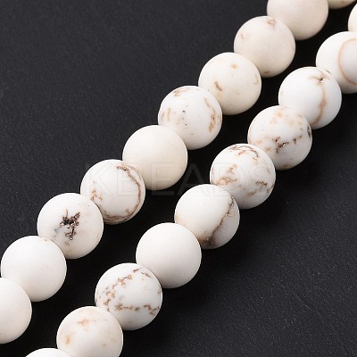 Natural Magnesite Round Bead Strands X-G-L358-4mm-02-1
