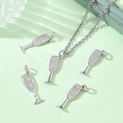 SHEGRACE Brass Clear Cubic Zirconia Charms XGRQ3P899-631P-1