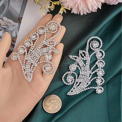 1Pair Brass Rhinestone Wedding Dress Decoration Accessories FIND-GF0006-54-1