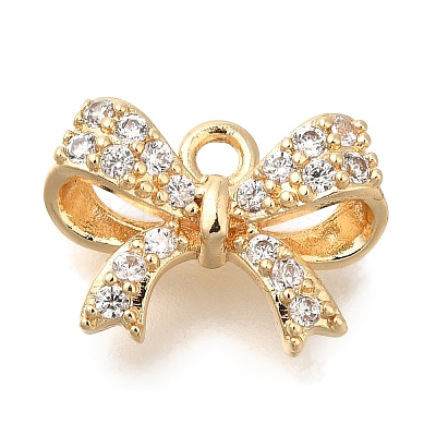 Brass Micro Pave Cubic Zirconia Pendants KK-Q001-11G-1