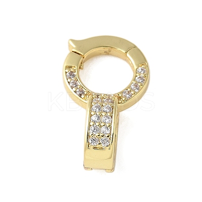 Brass Micro Pave Clear Cubic Zirconia Fold Over Clasps LS-KK-P290-15G-1