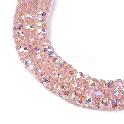 Electroplate Glass Beads Strands GLAA-Q105-03B-1