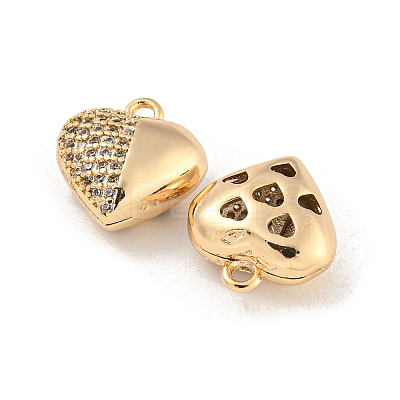Brass Micro Pave Clear Cubic Zirconia Charms KK-Z057-05G-1